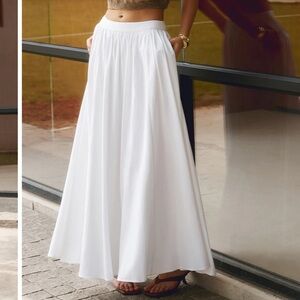 NWT COMMENSE: Linen Pleated Maxi Skirt